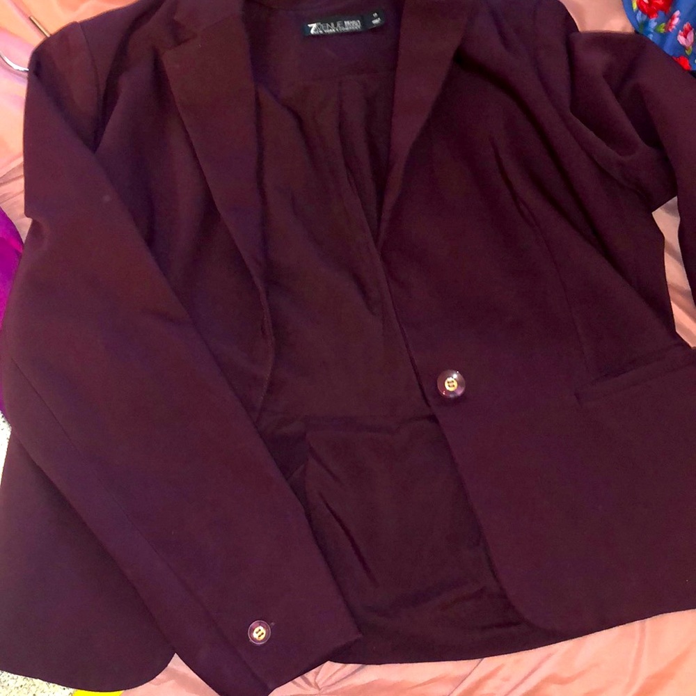 Plum skirt suit